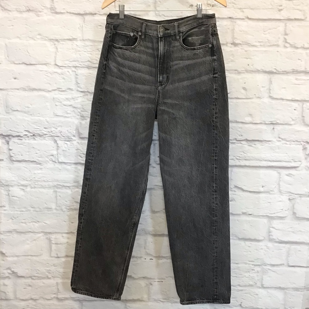 American Eagle 10 Baggy Jeans High Rise Women’s Gray 100% Cotton 2021 - Picture 2 of 10